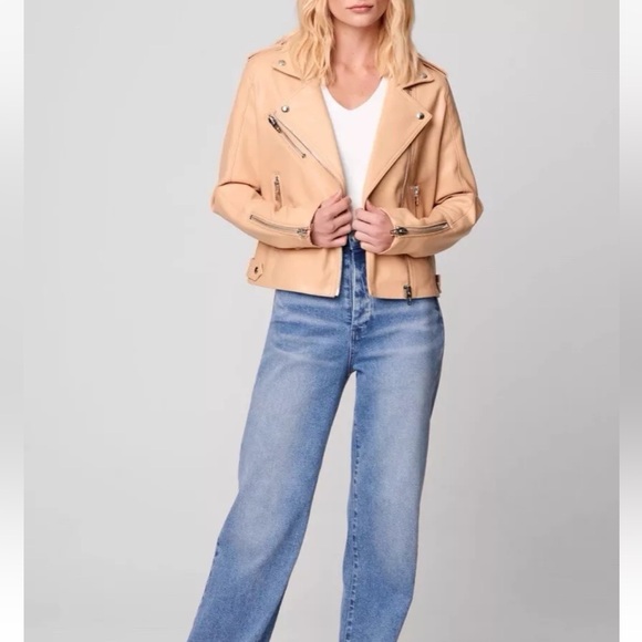 Blank NYC Butterscotch Faux Leather Cropped Moto Jacket NWT Size Small - Picture 13 of 13